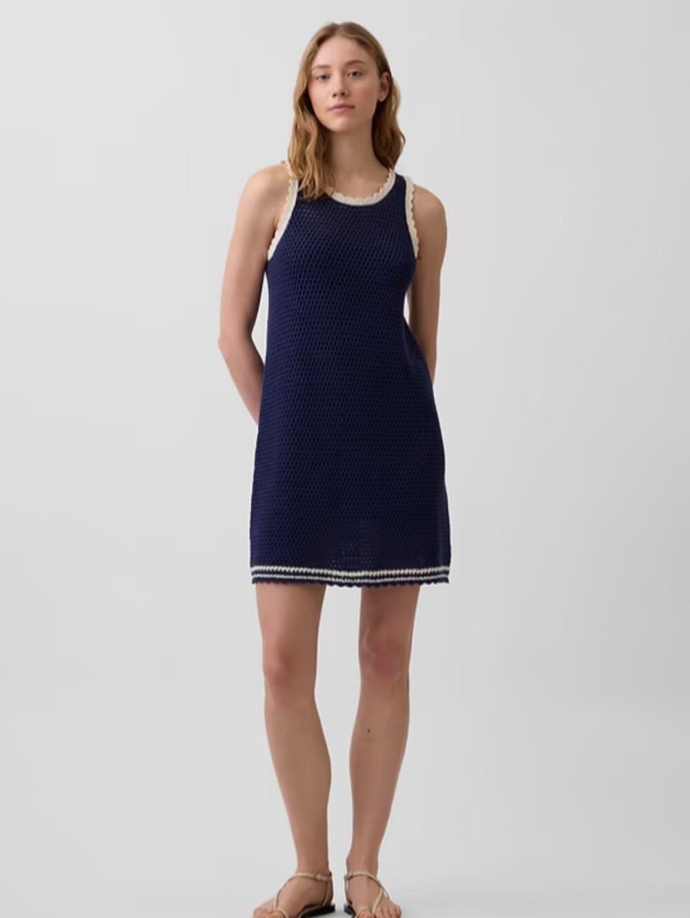 Gap 100% Cotton Crochet Mini Dress